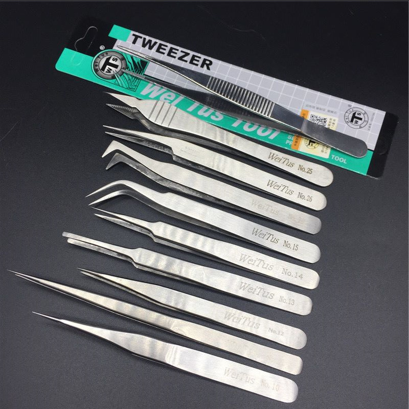 工业不锈钢镊子尖头手机维修工具镊子diy手工美甲钻手帐夹子批发