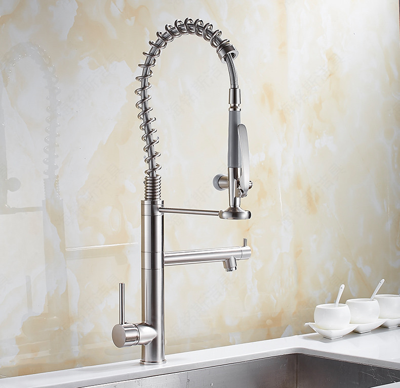 Haimingsi Spring brushed high-end kitchen faucet sink vegetable faucet dual water outlet cold and hot water 9125 Specification drawing