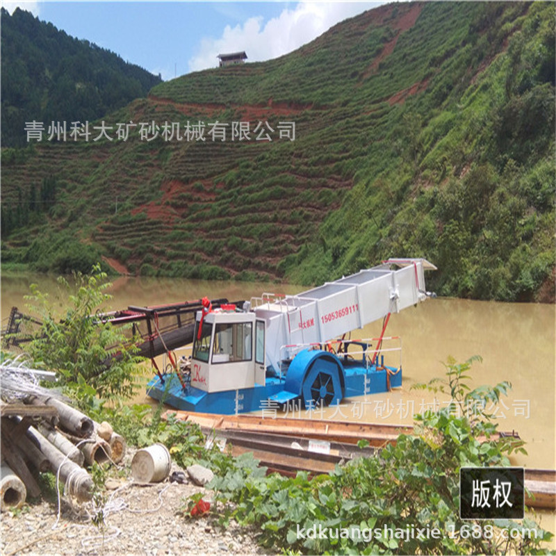 小型全自动垃圾打捞船 河北河道捞草船 水面湖面割草机