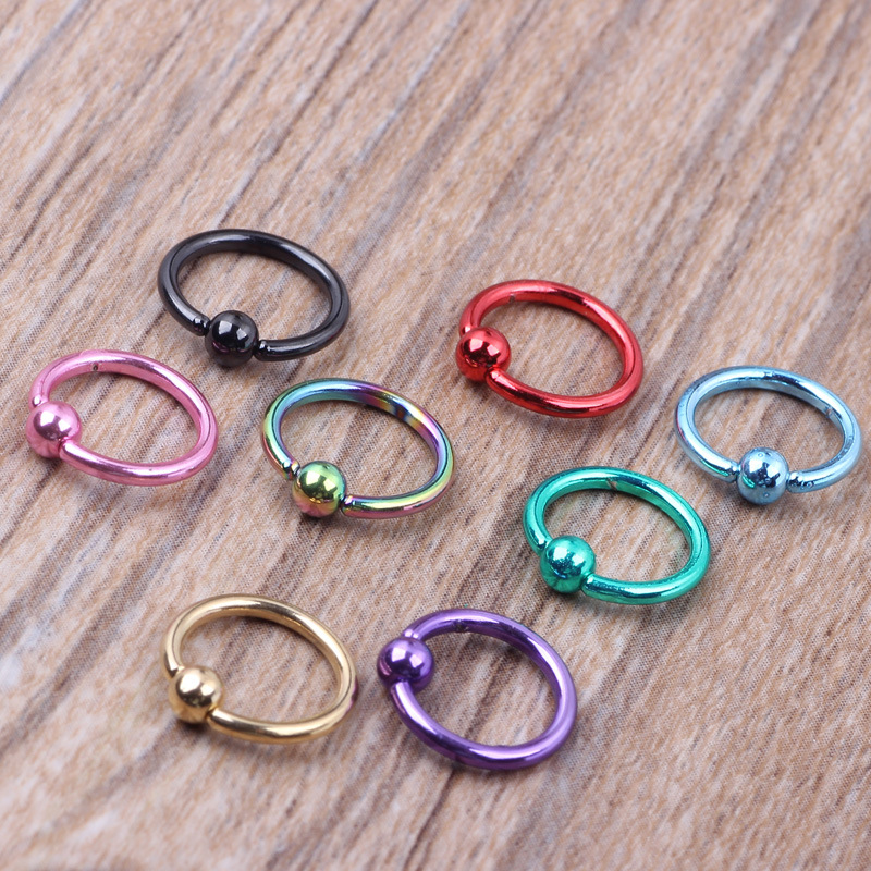 0.8mm 1.2mm BCR Earrings Breast Ring 316L Stainless Steel Body Piercing Jewelry Nose Ring Gold detail image 9