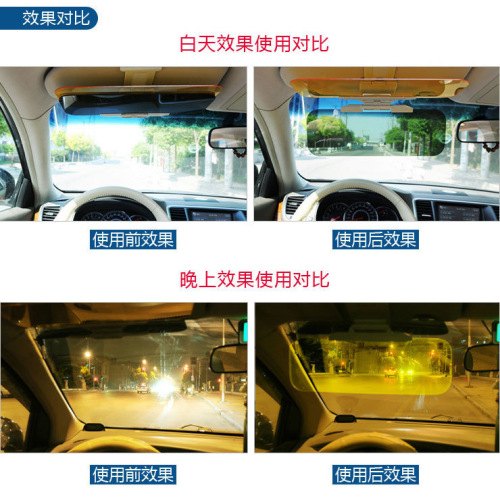 Car driver's goggles, day and night, increased polarized anti-glare, anti-high beam, night vision eye protection sun visor clip