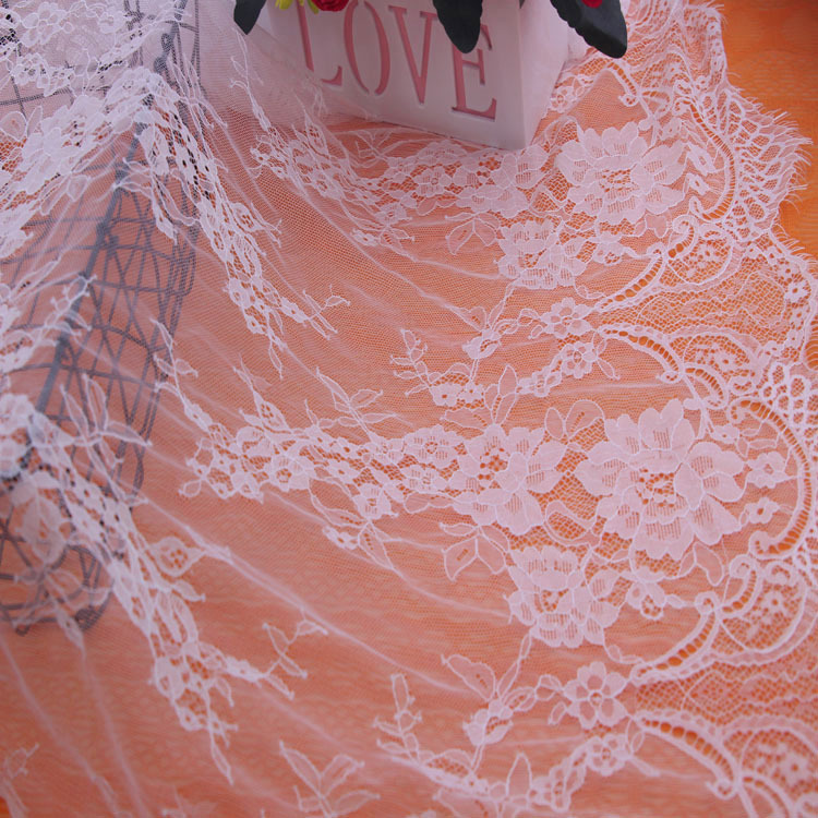 蕾丝花边条码白色无弹65厘米*3长锦纶小花边玩具家纺辅料批发