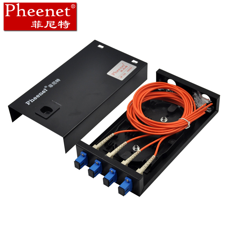 菲尼特 4口SC多模满配 桌面式 光纤终端盒 光缆尾纤熔接盒