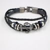 Woven leather bracelet handmade stainless steel, European style, punk style