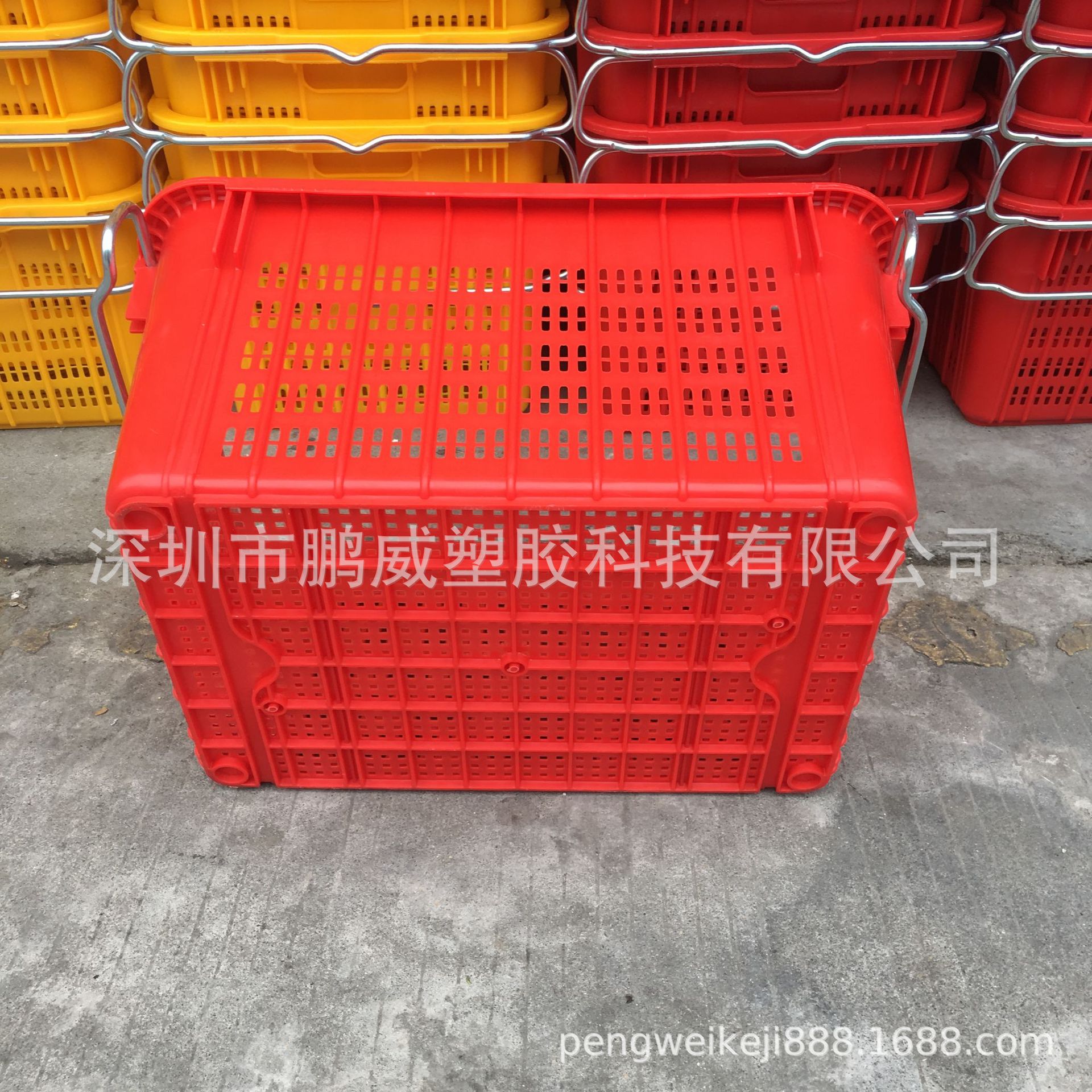 定制彩色果蔬铁耳筐 新料加厚2#水果筐 2.95公斤蔬菜周转萝烫金字