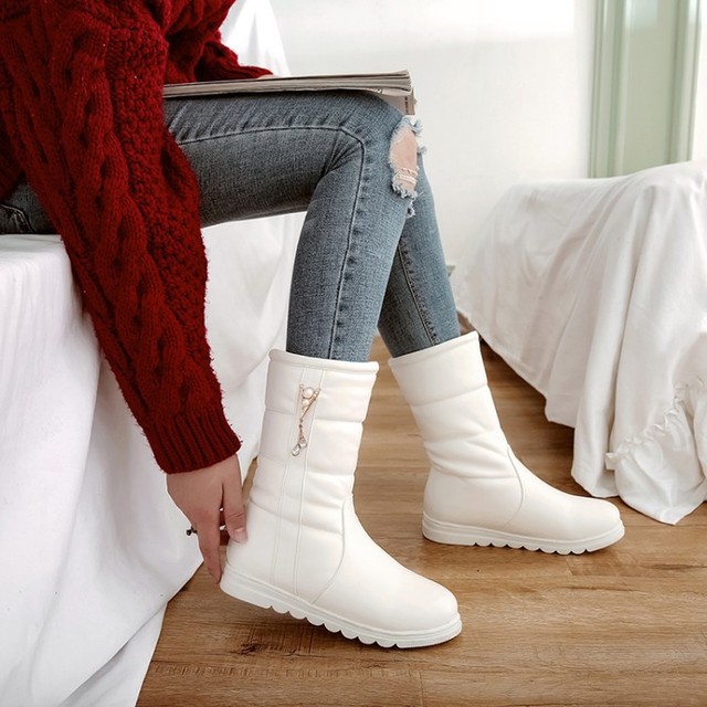 middle tube cotton boots,autumn and winter warm flat bottomed short boots