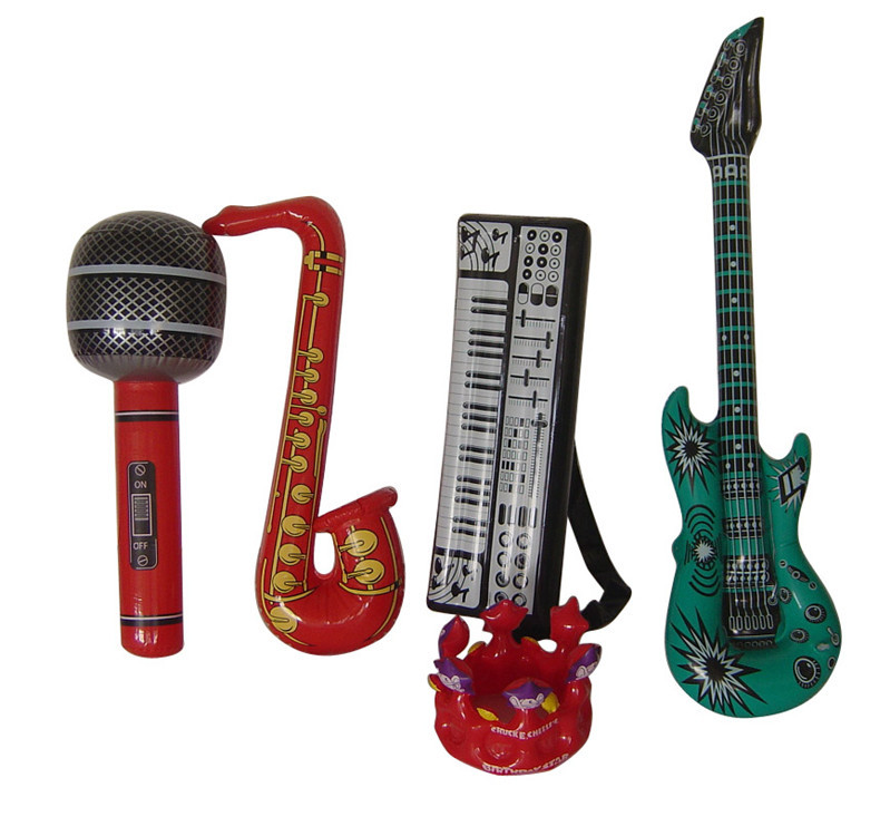 Factory Wholesale Children's Inflatable Musical Instrument Toys PVC Inflatable Guitar Children's Stage Props Mike