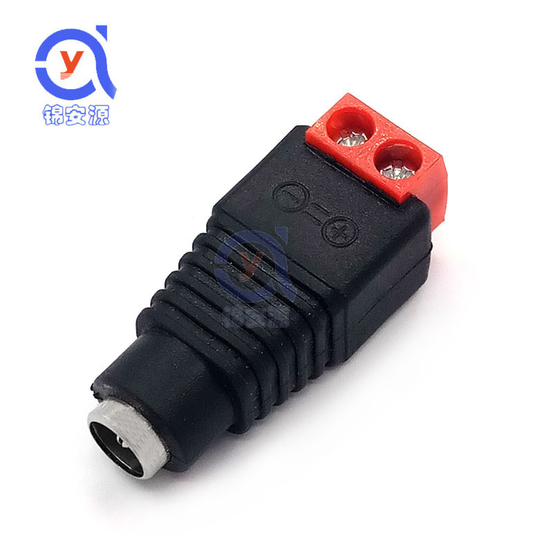 The new environmentally friendly dc Female connector gules terminal Adapter cable 12V Female Power 5.5*2.1 Monitor LED Light