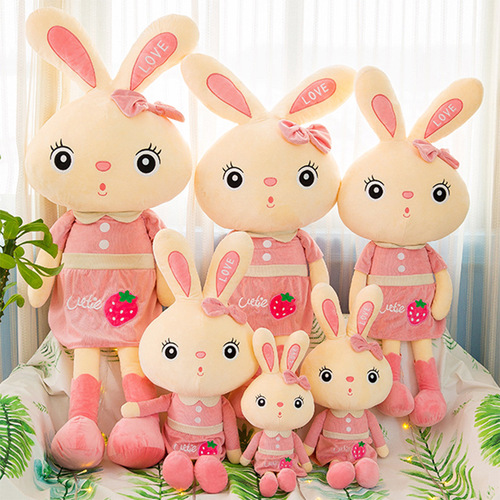 Rabbit Plush Toy Creative Rabbit Doll White Rabbit Doll Rag Doll Pillow for Girls Wholesale for Valentine's Day