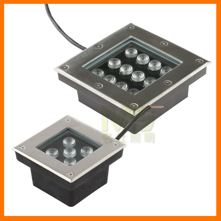square LED Buried lights 3W/5W/9W/12W square Lights high-power outdoors waterproof Buried lights dmx512
