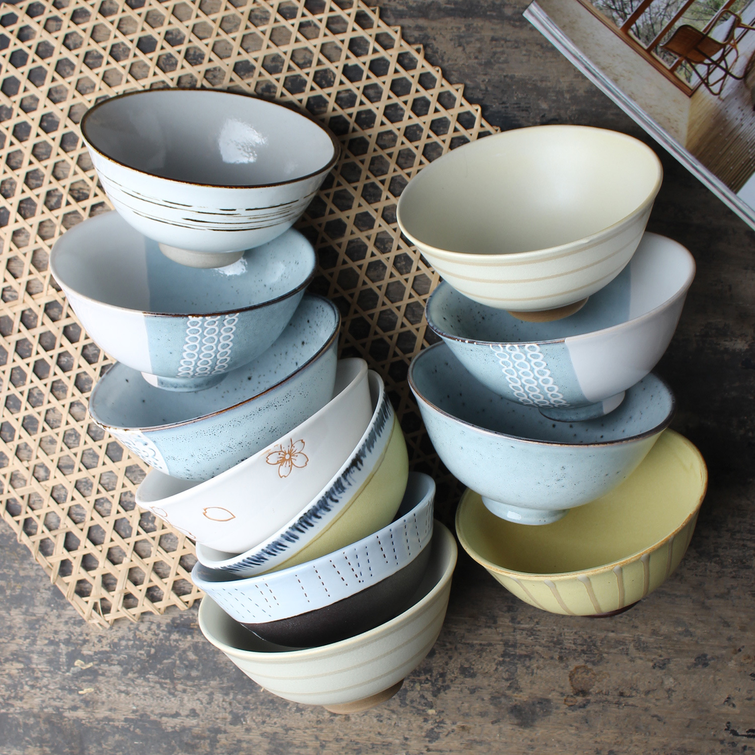 Suministro directo de fábrica japonés simple retro de cerámica tazón pequeño restaurando llama hogar tazón de arroz tazón para niños restaurante tazón