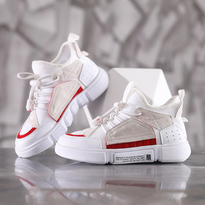 運動休閑鞋童鞋板鞋時尚系帶拼色透氣夏季新款街拍網紅潮流款式