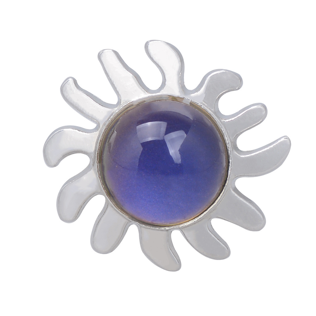 Retro Fashion Sun Ray Gemstone Temperature-sensing Opening Ring display picture 10