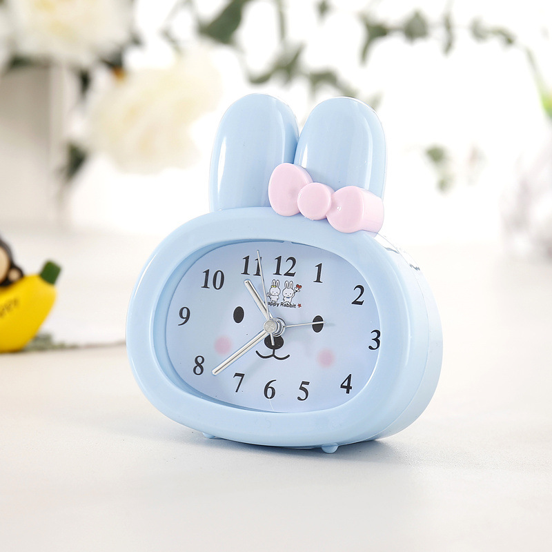 Children's small rabbit cartoon alarm clock creative cute lazy alarm clock lazy wake up alarm clock alarm clock alarm wholesale
