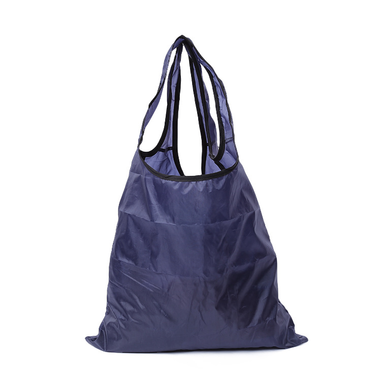 创意简约纯色折叠购物袋 时尚便携涤纶轻便环保袋可印LOGO 批发