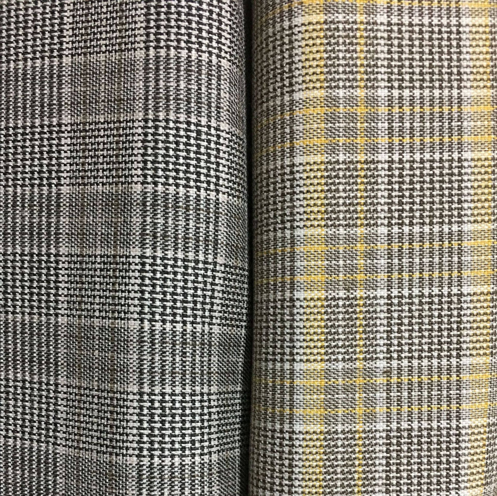 色织TR弹力复古千鸟格时尚西装裤料女装吊带连衣裙服装帽子面料