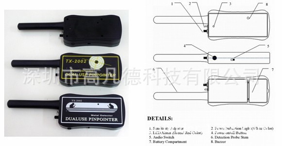 外单出口TX-2002手持式金属探测器 安检探测仪