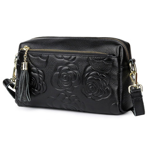 Ladies Genuine Leather Bag New Messenger Bag Cowhide Large Capacity Multi-compartment Bag Wholesale display picture 3