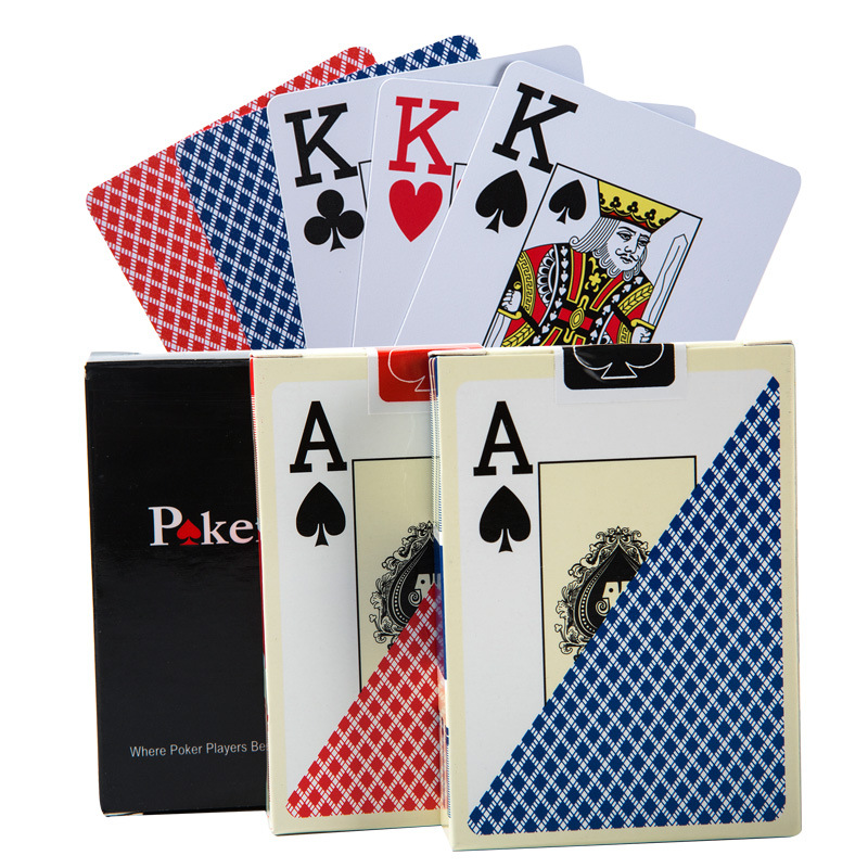 新品德州宽牌经典大字塑料扑克牌防水耐磨54张/副4色可选厂家直