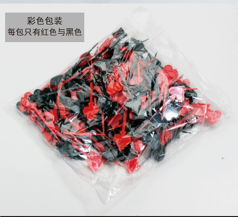 Factory in-stock creative poker fruit needle bar KTV plastic disposable fruit plate needle cake dessert fork