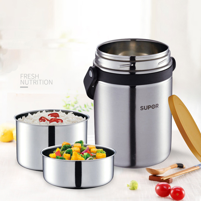 苏泊尔正品1.9L高汤宝不锈钢大容量饭盒保温桶保温提锅KF19A1批发|ms