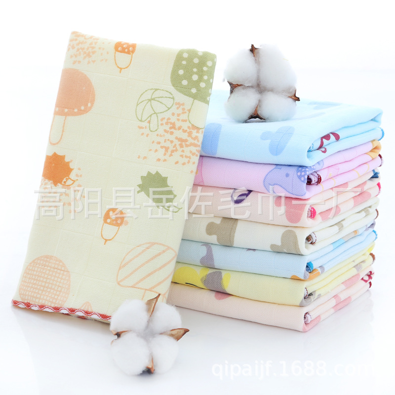 新款全棉卡通印花毛巾宝宝口水巾儿童纯棉洗脸吸水小毛巾厂家批发|ms