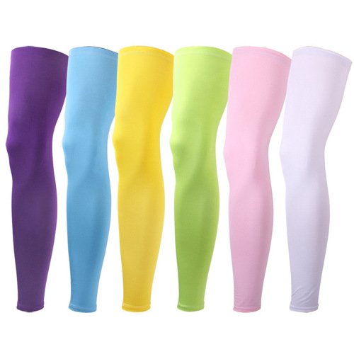 Wholesale summer ice silk cycling sun protection leg covers anti-skid tight leggings for men and women outdoor sports running leg covers