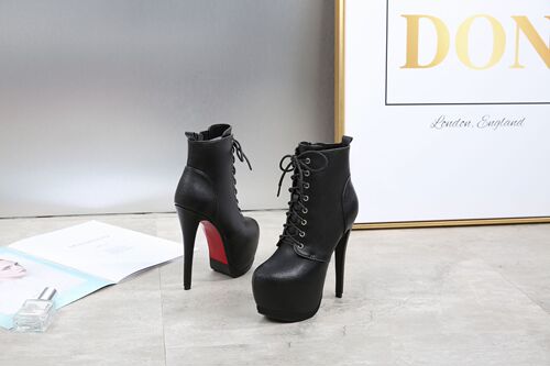  autumn and winter new fashion ultra-high heel side zipper laces waterproof platform short boots women's boots women's single shoes 2331-1