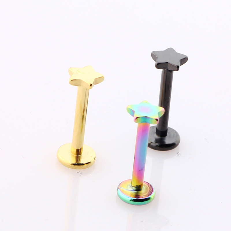 Pointed titanium steel lip stud product view