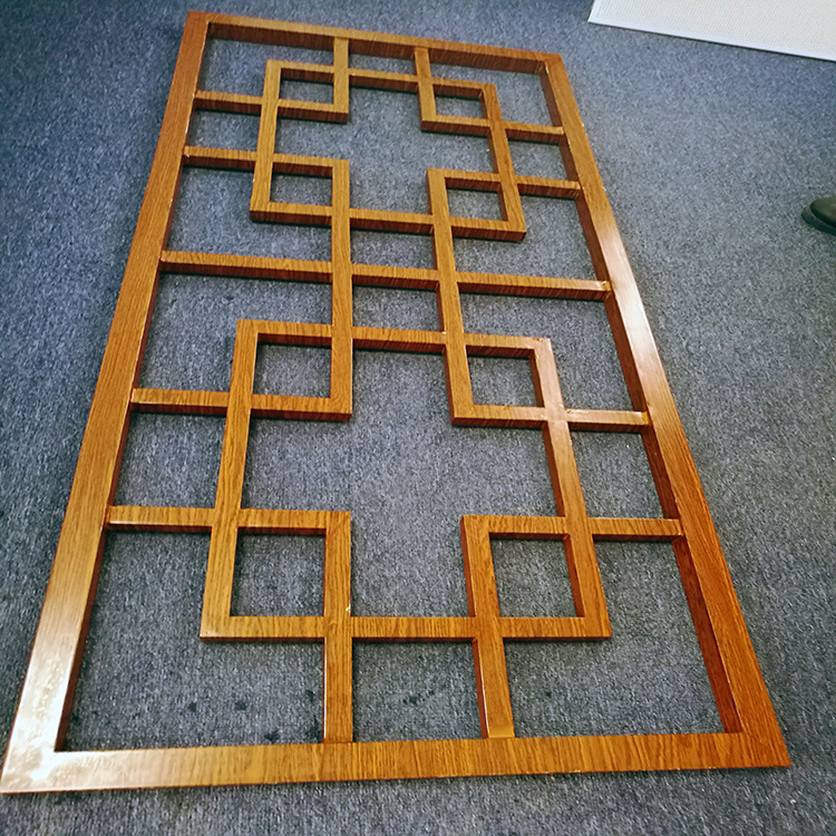 厂家定制焊接铝窗花【德普龙】仿木纹铝窗花 行业领先