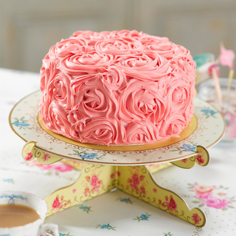 Cardboard Cake Cupcake 1 Layer Stand Floral Scalloped Lace