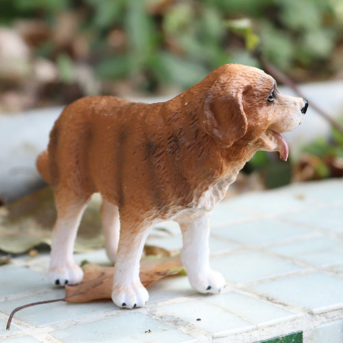 Simulated static solid wild animal model Saint Bernard dog pet dog children's figure toy ornaments wholesale