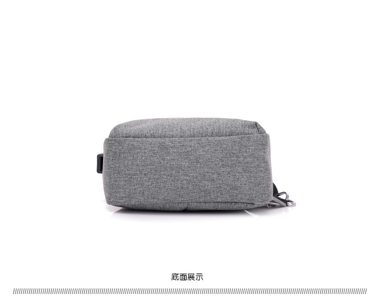 Solid-color men's USB chest bag, Oxford fabric outdoor sports bag, Korean-style casual single-shoulder crossbody small bag in stock for wholesale undefined