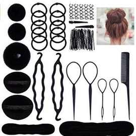 外贸亚马逊热销款  百变盘发工具组合 丸子头 美发编发拉发针套装