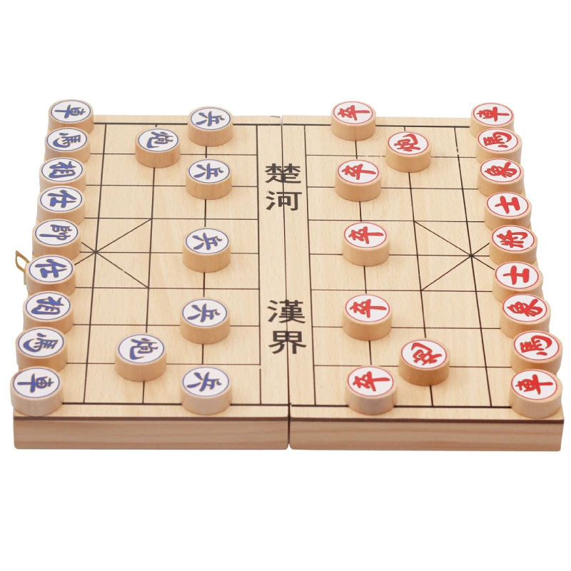 Wooden Chinese chess, teaching big folding portable gift box, training