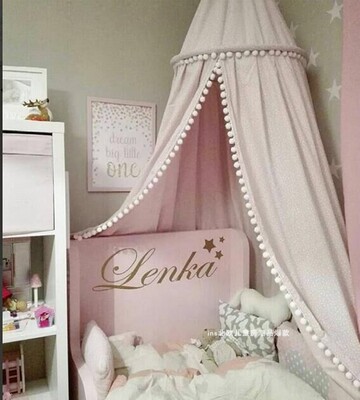 ins Northern Europe Children's Room decorate Hair ball Dome Bed curtain Bed mantle Tent Mosquito net The new custom