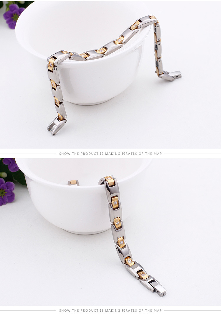 Simple Style Geometric Titanium Steel 18K Gold Plated No Inlaid Bracelets In Bulk display picture 3