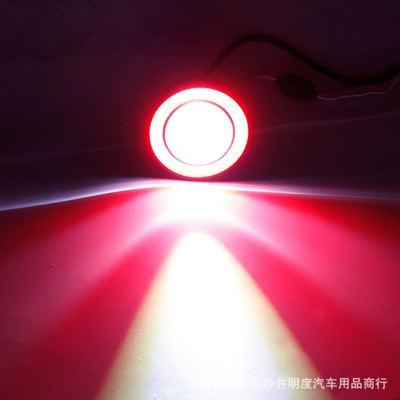 Автомобильная LED линзованная противотуманная фара 30W COB с ангельским кольцом/«глазом быка», модифицированная линза «рыбий глаз», дневная линия, 3 дюйма