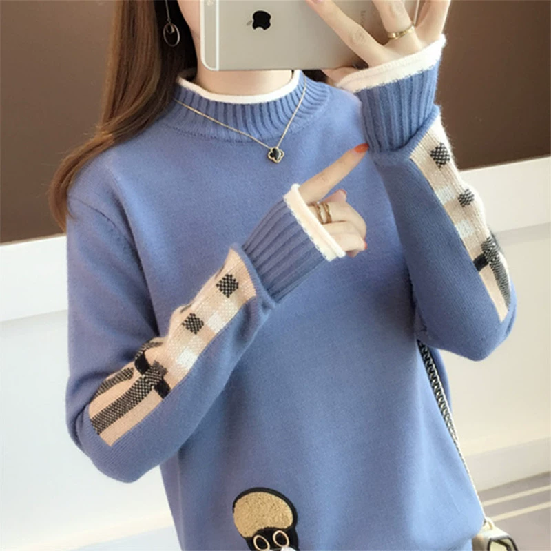 2021 осень-зима в Корейском стиле, новый супер популярный свитер, женский свободный пуловер, студенческий утолщенный свитер, нижняя рубашка