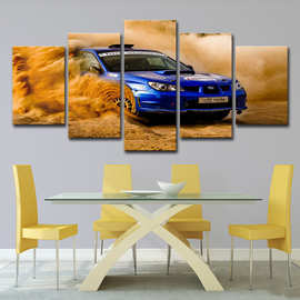 跨境wish 跨境墙艺术图片帧厨房餐厅装饰5块沙漠风暴跑车客厅