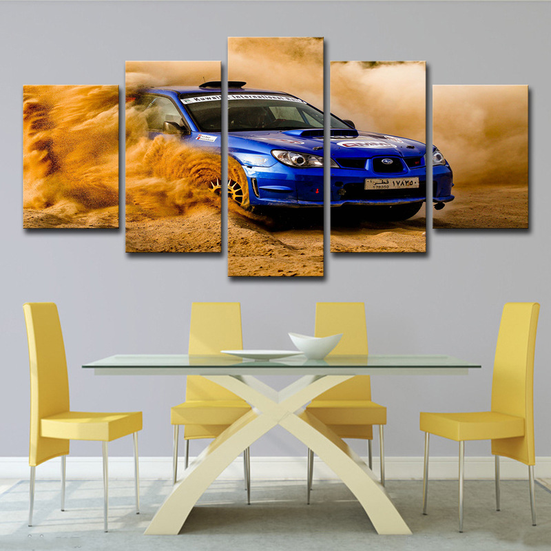 Cross-border wish cross-border wall art picture frame kitchen restaurant decoration 5 pieces desert storm sports car living room Cross-border wish cross-border wall art picture frame kitchen restaurant decoration 5 pieces desert storm sports car living room