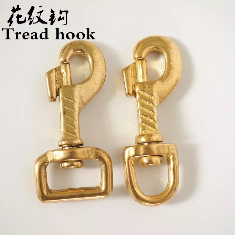 Pure copper Pets Dog buckle Harness Pets security Hooks Leashes Pure copper decorative pattern Hooks Key buckle