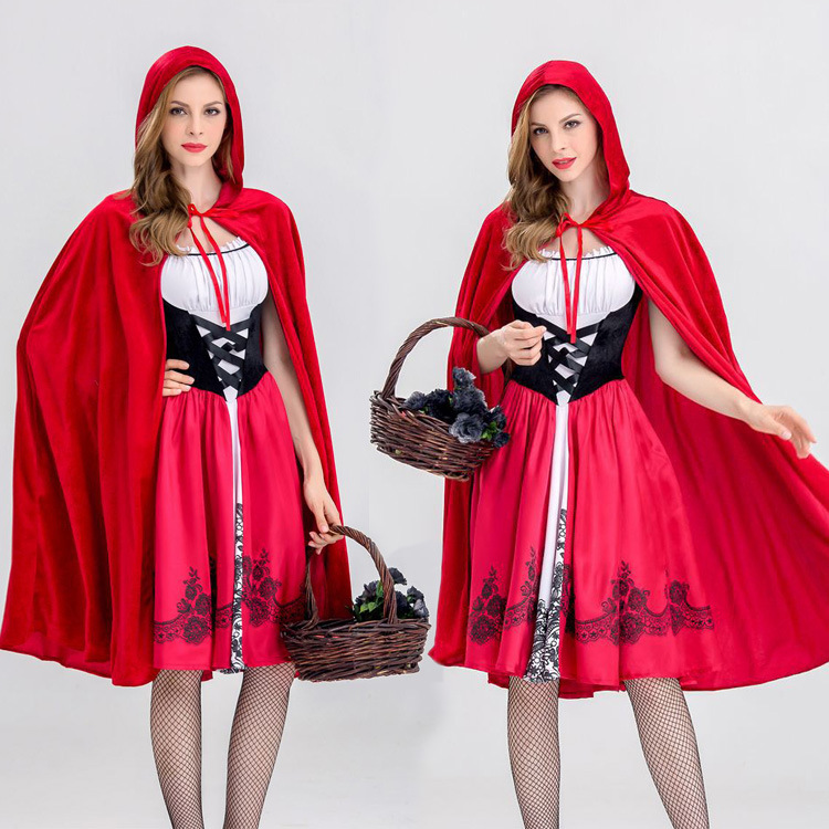 Masquerade cosplay Halloween Costume Princess dress adult Little Red Riding Hood bar party performance costume