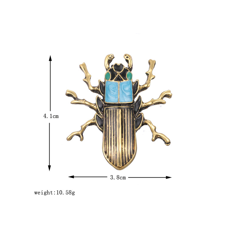 Japanese and Korean fashion trend temperament atmosphere personality creative all match oil drop retro beetle brooch accessories_voghion.com