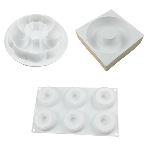Sanxin Round Donut Mousse Cake Silicone Mold DIY Chocolate Decoration Ice Cream Dessert Pudding Grinding Tool