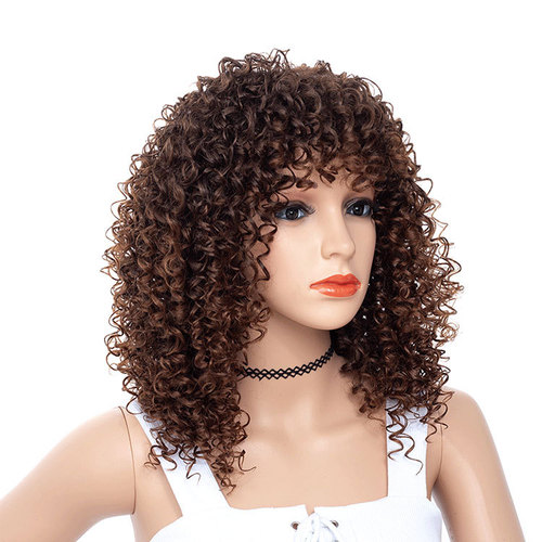 Curly Hair Wigs Specially designed for OEM processing wig African small roll explosive head wig Headcover