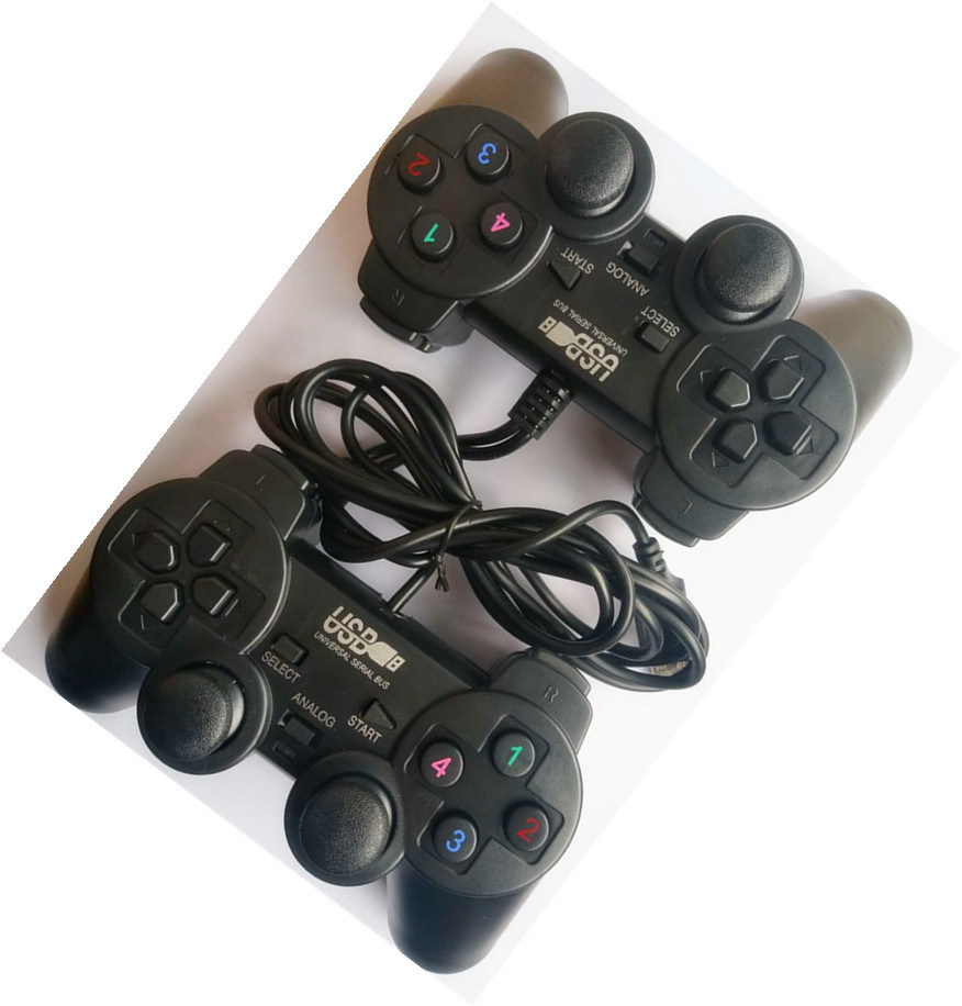 Fábrica en stock Ventas Directas usb208 negro dobles solo mango de choque PC manija del juego de ordenador