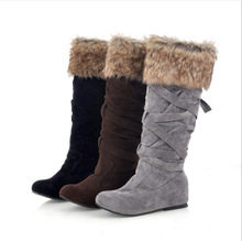 冬季新款女鞋休息毛毛保暖雪地靴大碼40-43碼長靴