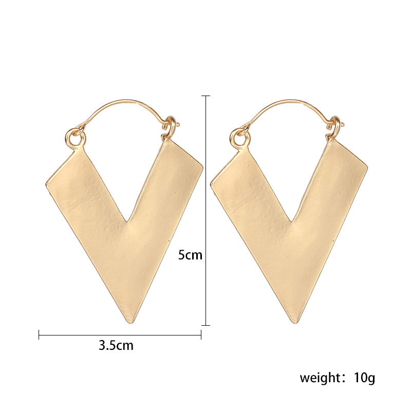 13g Weight No Inlaid Inlay Material Earrings Classification Hot Selling Simple And Beautiful Triangle Irregular Pattern Earrings Wholesale