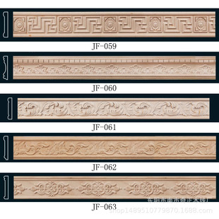 Заводская прямая продажа сплошной деревянной линии китайская фоновая фона стены декоративные линии угла верхнего углового угла резной линии резной линии JF-059
